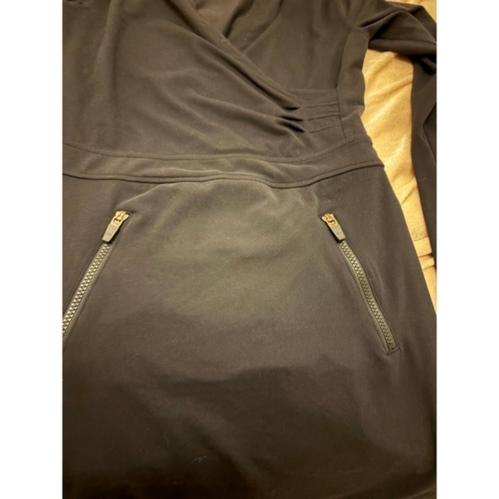 Athleta Black Suedy Lady Long Sleeve Dress Thumbholes #918981 Sz Small - Picture 12 of 12